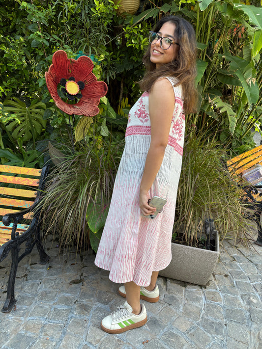 Printed Linen cotton dress