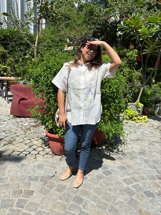 Printed Linen cotton shirt