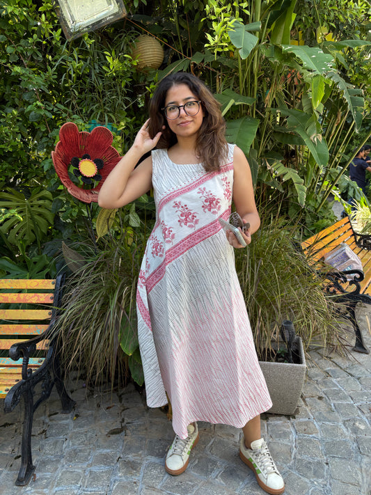 Printed Linen cotton dress