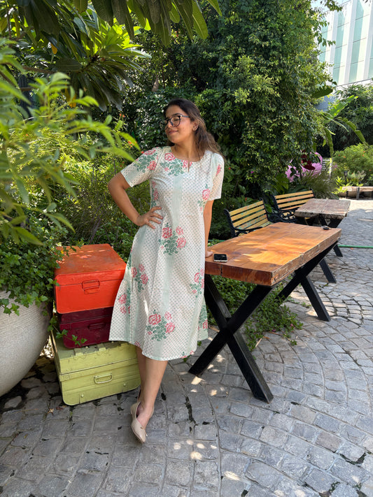 Printed cotton dress