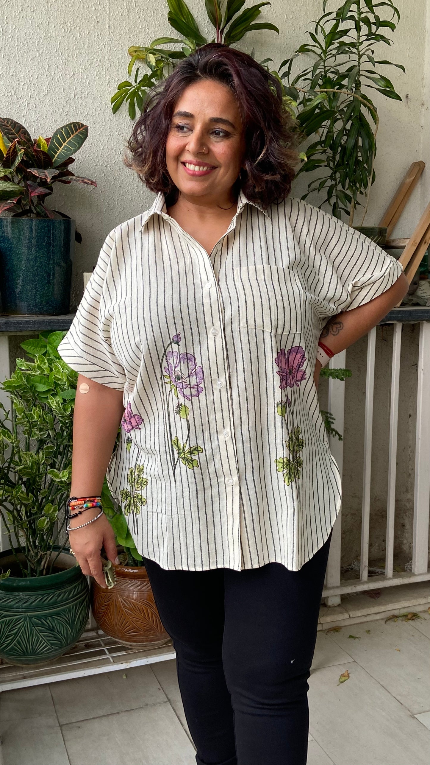 Printed Khadi cotton shirt